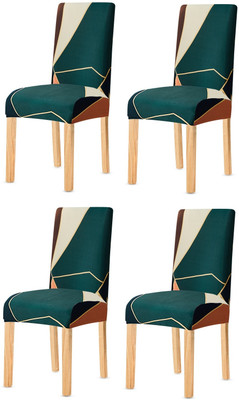 KriShyam Polyester Geometric 1 Seater Chair Cover(Multicolor Pack of 4)