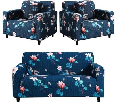 VARIKSH HOMES Polycotton Floral Sofa Cover(Blue Pack of 3)