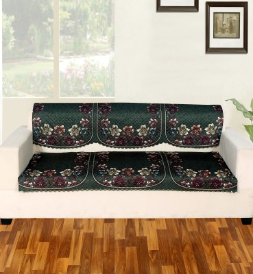 Flipkart SmartBuy Velvet Paisley Sofa Cover(Green Pack of 2)