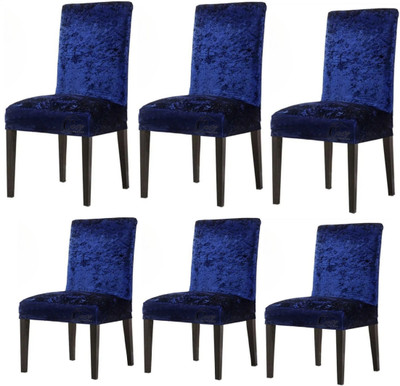 Cosycorner Velvet 1 Seater Chair Plain Cover(Pack of 6 Navy Blue)