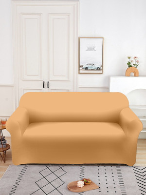 Flipkart SmartBuy Polyester Plain 2 Seater Sofa Cover(Beige Pack of 1)