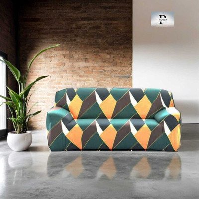 papsun Polyester Checkered 3 Seater Sofa Cover(Multicolor Pack of 1)