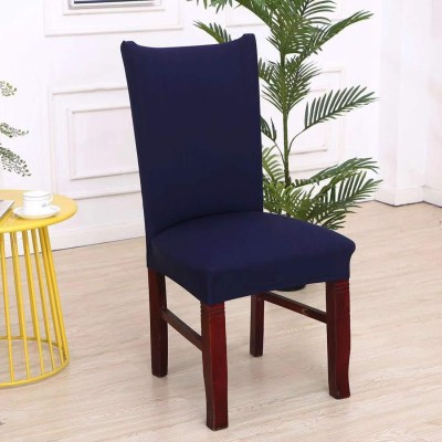 Priscilla Polyester Plain Chair Cover(Blue Pack of 1)