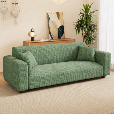 lukzer Jacquard Abstract 1 Seater Sofa Cover(Pastel Green Abstract Design Pack of 1)