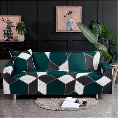 lukzer Polyester Geometric 3 Seater Sofa Cover(Honeycomb Design Pack of 1)