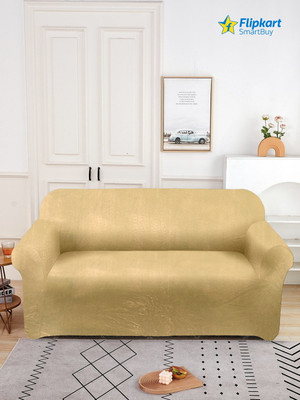 Flipkart SmartBuy Polyester Plain 2 Seater Sofa Cover(Gold Pack of 1)