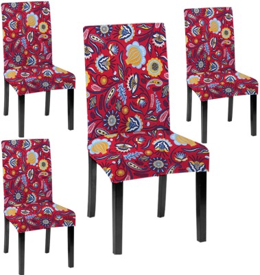 LAZI Polycotton Floral Chair Cover(Multicolor Pack of 4)