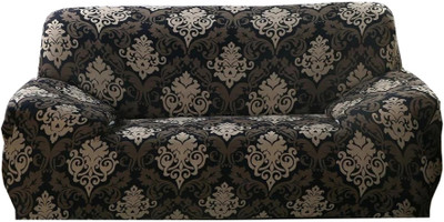 TURIYA Polyester 3 Seater Sofa Floral Cover(Pack of 1 Brown, Gold, Black)