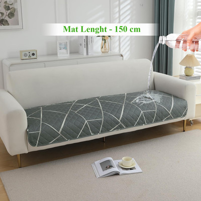 HOKiPO Polyester Abstract 2 Seater Sofa Cover(150 cm Waterproof Sofa Mat - Abstract Geometric Shadow Grey Pack of 1)
