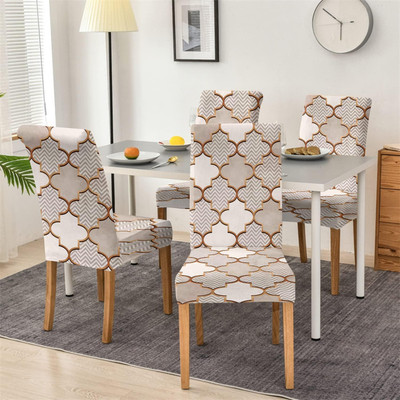 PRABHNOOR Polycotton 1 Seater Chair Checkered Cover(Pack of 4 Multicolor)