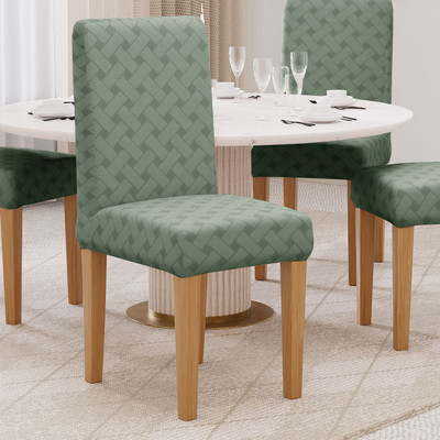 lukzer Jacquard 1 Seater Chair Plain Cover(Pack of 1 Pastel Green Basket Weave)