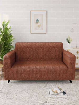 Story@home Polyester Plain 2 Seater Sofa Cover(Light Brown Pack of 1)