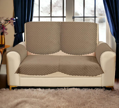 AK Décor Velvet Plain 2 Seater Sofa Cover(Multicolor Pack of 1)