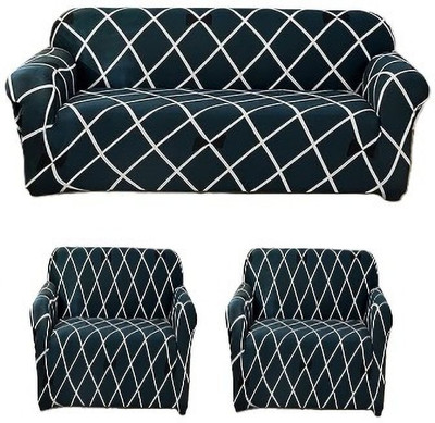 DEEJAY Polycotton 3+1+1 Seater Sofa Floral Cover(Pack of 3 Blue)