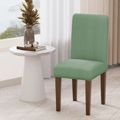 lukzer Jacquard 1 Seater Chair Plain Cover(Pack of 1 Pastel Green Zigzag)