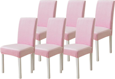 Roodra Creations Velvet 1 Seater Chair Plain Cover(Pack of 6 Pink)