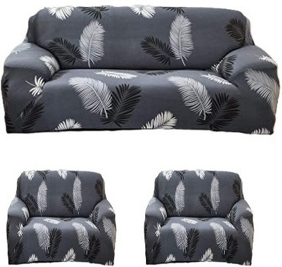 Flipkart SmartBuy Polycotton 3+1+1 Seater Sofa Floral Cover(Pack of 3 Dark Grey)