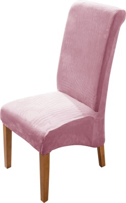 HOKiPO Velvet Plain Chair Cover(Pink Pack of 1)