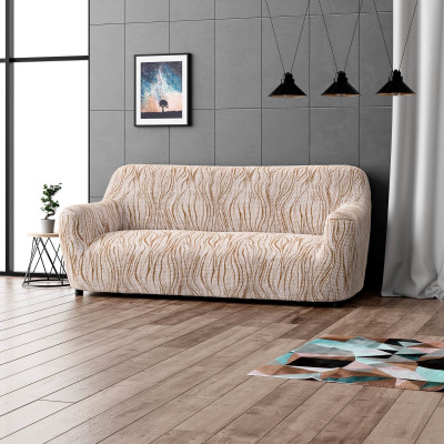 Bellissima Covers Pet Friendly 3 Seater Sofa Plain Cover(Pack of 1 Universo Cream)