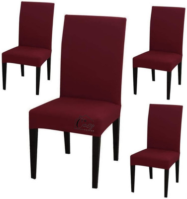 Cosycorner Polyester Plain 1 Seater Chair Cover(Maroon Pack of 4)