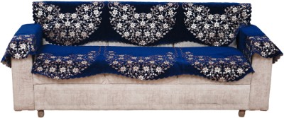 Fashion Throw Chenille Embroidered Sofa Cover(Navy Blue Pack of 4)