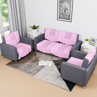 HOMESTIC Cotton Geometric Sofa Cover(Pink Pack of 8)