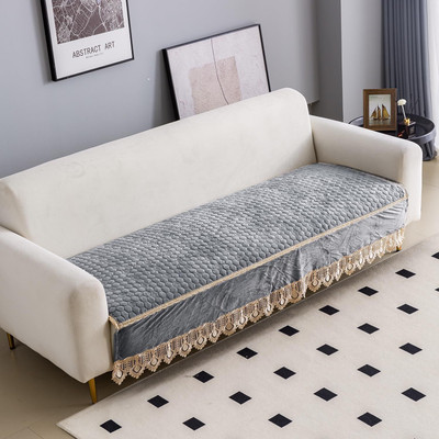 HOKiPO Velvet 1 Seater Sofa Plain Cover(Pack of 1 Light Grey)