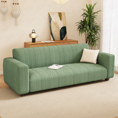 lukzer Jacquard Geometric 1 Seater Sofa Cover(Pastel Green Pack of 1)