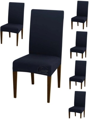 Cosycorner Polyester Plain Chair Cover(Blue Pack of 6)