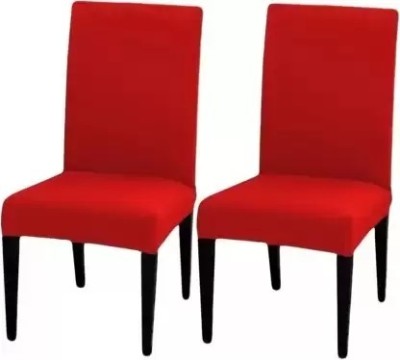 SHOPPYBUCKET Polyester Plain Chair Cover(RED Pack of 2)