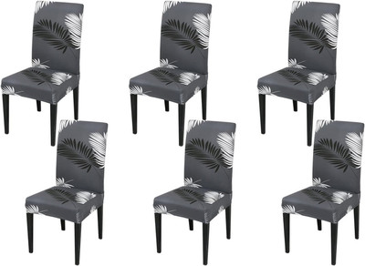NAYISHI Polycotton 1 Seater Chair Geometric Cover(Pack of 6 Grey)