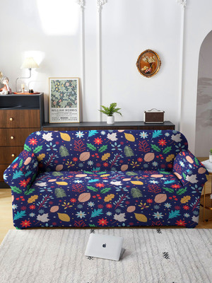 Cortina Polyester Abstract 3 Seater Sofa Cover(Red Pack of 1)