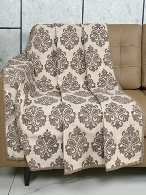 Saral Home Chenille Abstract 2 Seater Sofa Cover(Grey Pack of 2)