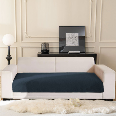 Flooring India Polyester Plain 3 Seater Sofa Cover(Anthra Pack of 3)