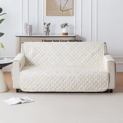 HOUSE OF QUIRK Polyester 3 Seater Sofa Plain Cover(Pack of 1 Sunny Bloom)