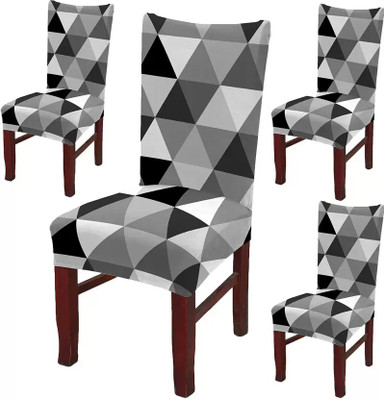 papsun Polyester Checkered 4 Seater Chair Cover(Multicolor Pack of 4)