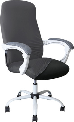 HOKiPO Polyester 1 Seater Chair Plain Cover(Pack of 1 Grey)