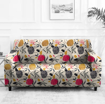 Shri Paras Traders Polyester Geometric 3 Seater Sofa Cover(multi Pack of 1)