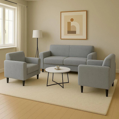 Decowell Polyester Plain 3+1+1 Seater Sofa Cover(Grey Pack of 3)