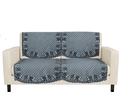 KUBER INDUSTRIES Cotton 2 Seater Sofa Geometric Cover(Pack of 4 Grey)