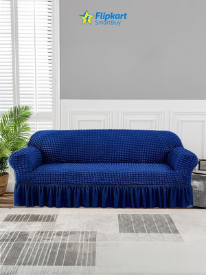 Flipkart SmartBuy Polyester 3 Seater Sofa Plain Cover(Pack of 1 Blue)