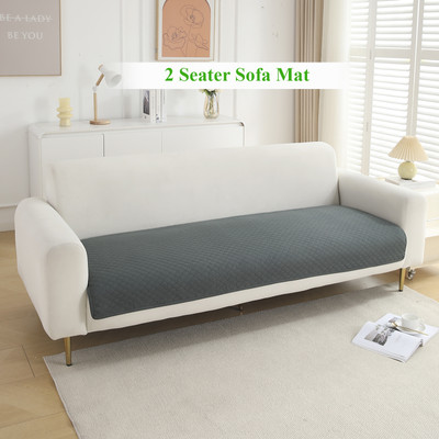 HOKiPO Polyester Plain 2 Seater Sofa Cover(Grey Pack of 1)