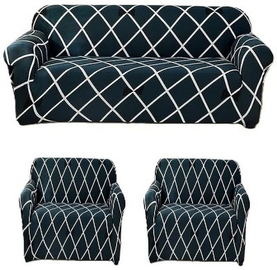 TONY STARK Polycotton Floral 3+1+1 Seater Sofa Cover(Blue Pack of 3)