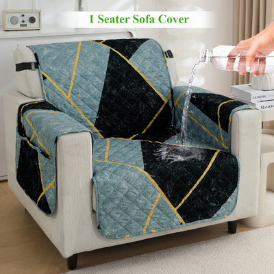 HOKiPO Polyester Abstract 1 Seater Sofa Cover(Multicolor Abstract Geometry Pack of 1)