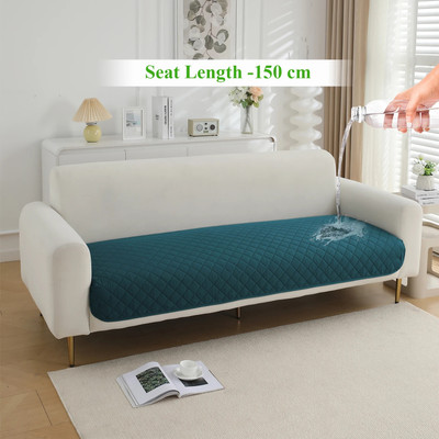 HOKiPO Polyester 2 Seater Sofa Plain Cover(Pack of 1 Peacock Blue, 150cm Waterproof Sofa Mat,)