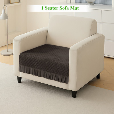 HOKiPO Velvet 1 Seater Sofa Plain Cover(Pack of 1 Dark Grey)