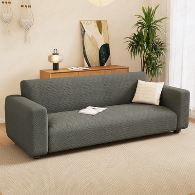 lukzer Jacquard Abstract 3 Seater Sofa Cover(Pastel Grey Grid Maze Pack of 1)