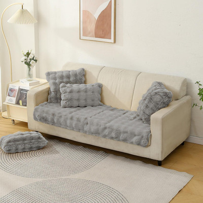 Multitex Velvet 3 Seater Sofa Floral Cover(Pack of 1 Grey)