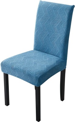 HOUSE OF QUIRK Jacquard Striped Chair Cover(Blue Pack of 1)