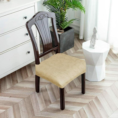 fabrigaanza Polyester Abstract 1 Seater Chair Cover(Beige Pack of 6)